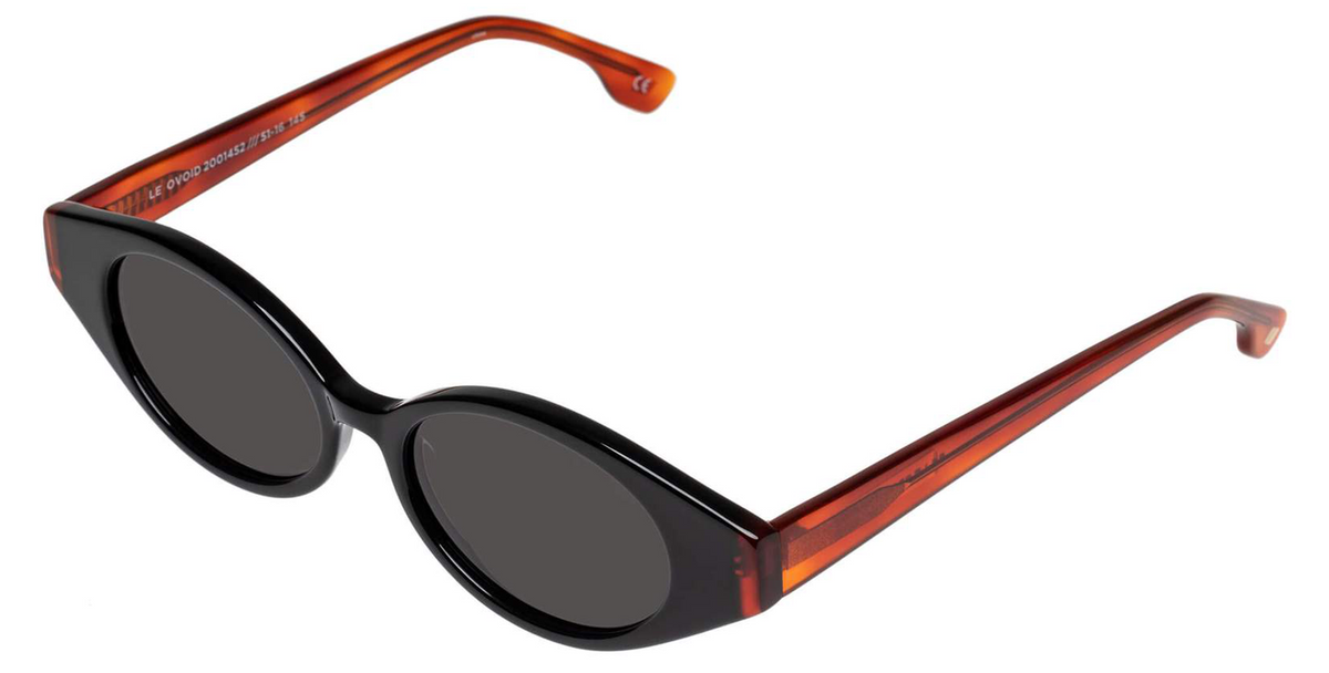 Le Specs Hydrus Link Oval Sunglasses, Black